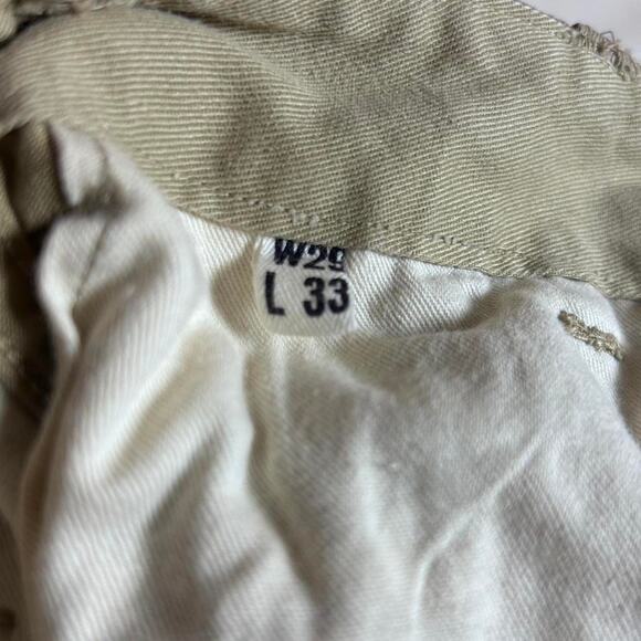 U.S. Army WW2 40s Vintage Khaki Chino Pants Button Fly USA made Trousers 26” - Picture 6 of 7